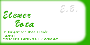 elemer bota business card