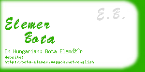 elemer bota business card